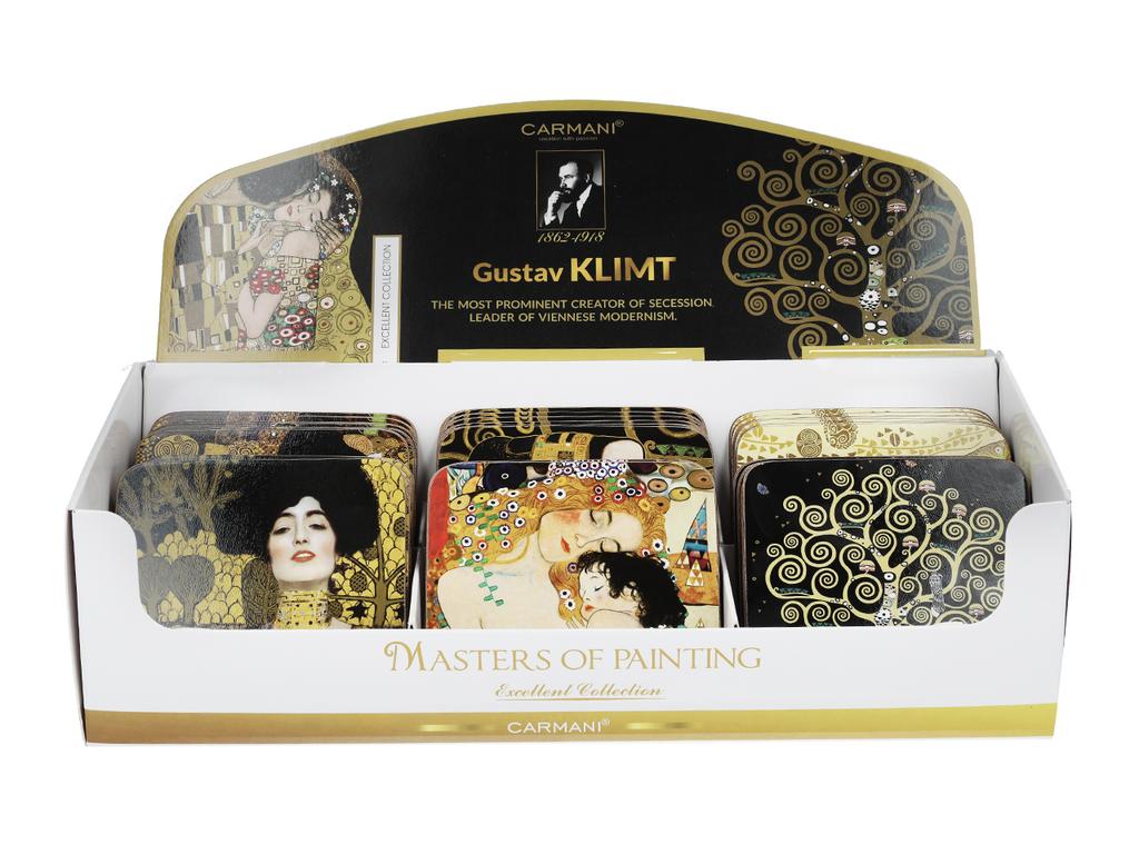 Podkładki Korkowe Pod Kubek Gustav Klimt Zestaw 36 Sztuk Display