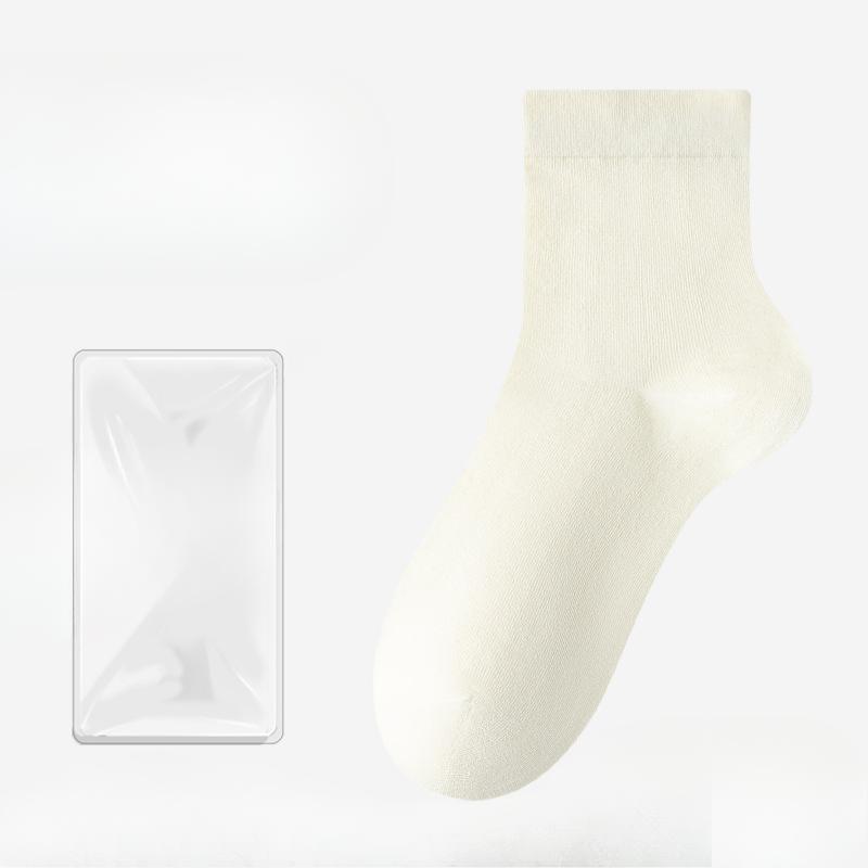 Female Summer Thin Cotton Deodorant Sweat Absorbing Pure Color Non Slip Heel Socks