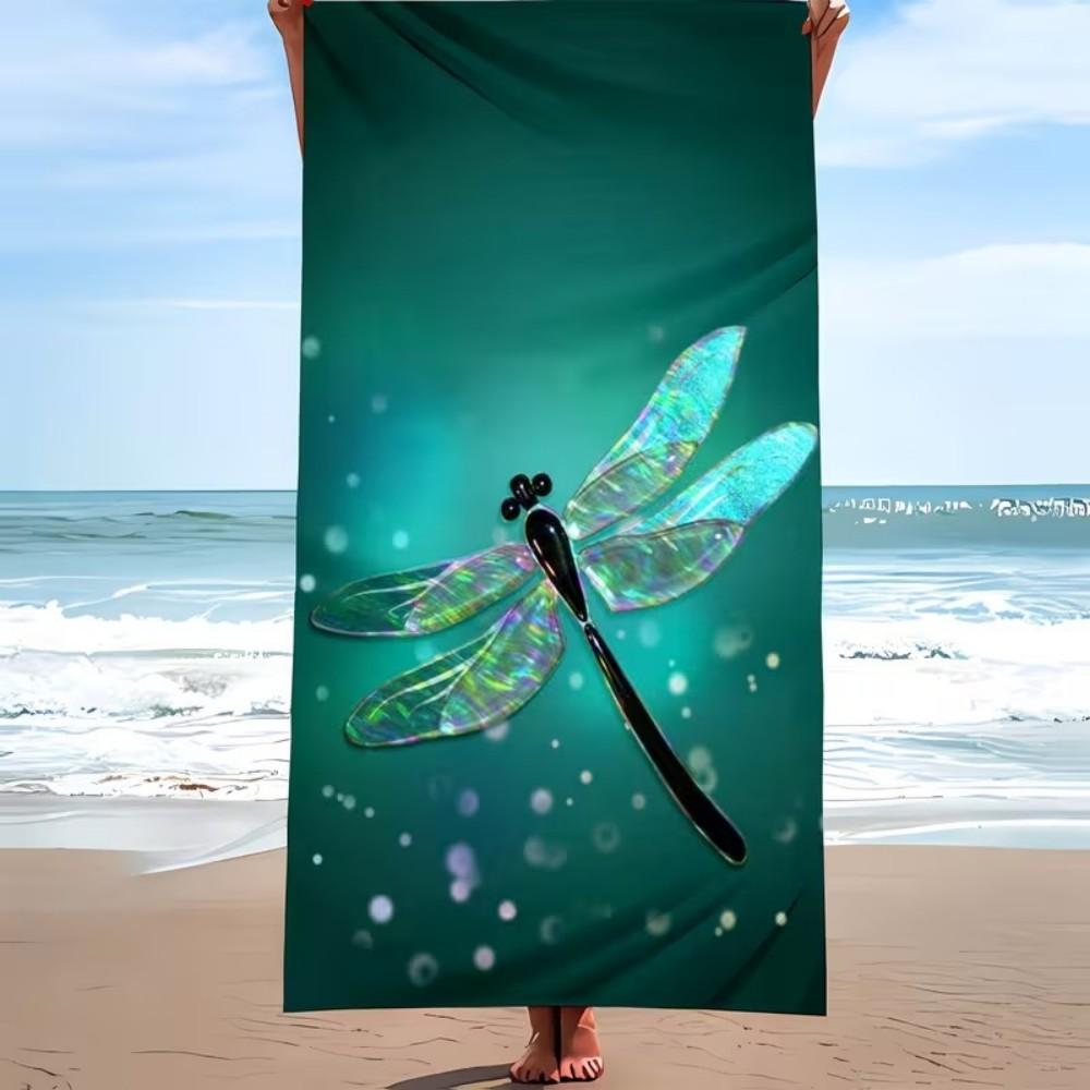 Sand-Free Tech Microfiber Beach Towel XL Dragonfly Print Quick Dry Super Absorbent Large Bath Sheet Giant Travel Blanket Rug