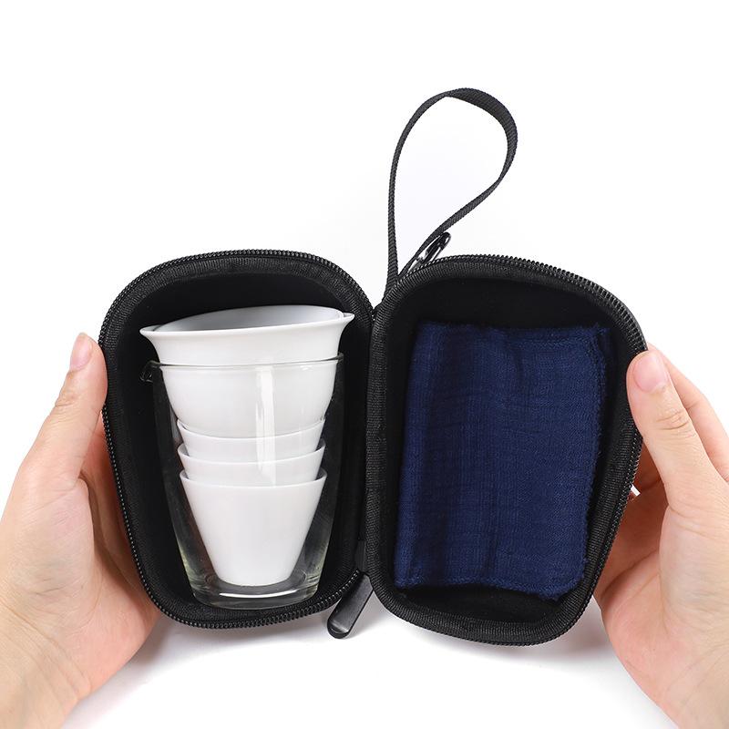 Ceramic Glass Travel Tea Set Portable Quick-off Cup Chinese Kungfu Tea Set Net Celebrity Gift Set L12