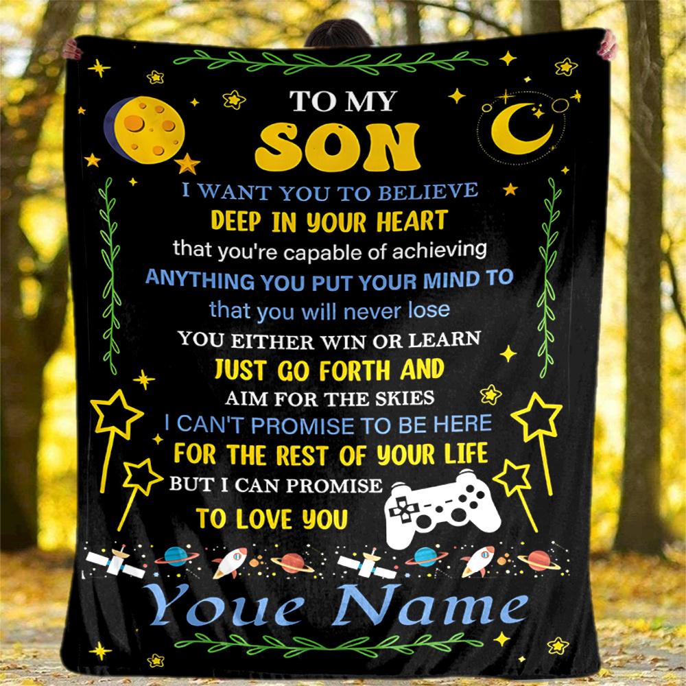 Believe In Yourself Aim High Customizable Outdoor Blanket Personalized Name Durable Comfort Throw For Picnics Outdoor Travel And Camping Sofa Office