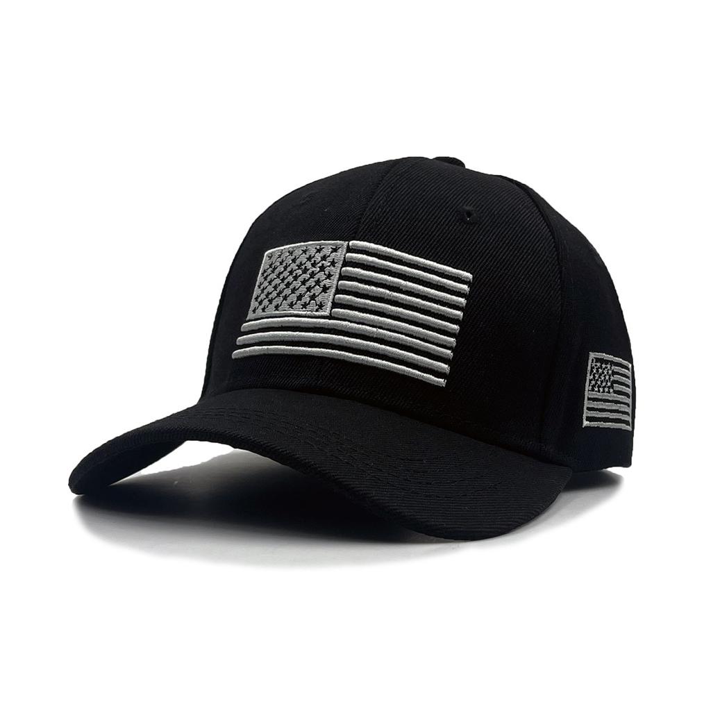 Solid Color Baseball Cap Outdoor Shade Sun Protection American Flag Peaked Cap Sports Baseball Cap
