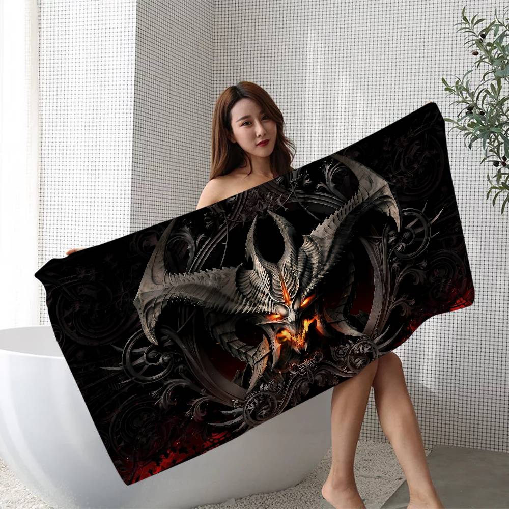 Classic Game D-Diablo Microfiber Blanket Quick Drying Beach Towels Oversized Printing Super Absorbent Pool Towel Blanket
