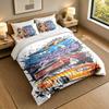3Pcs Bedding SetFast And Furious Soft Bed Sheet and Two Pillowcases Home Bedroom Decor