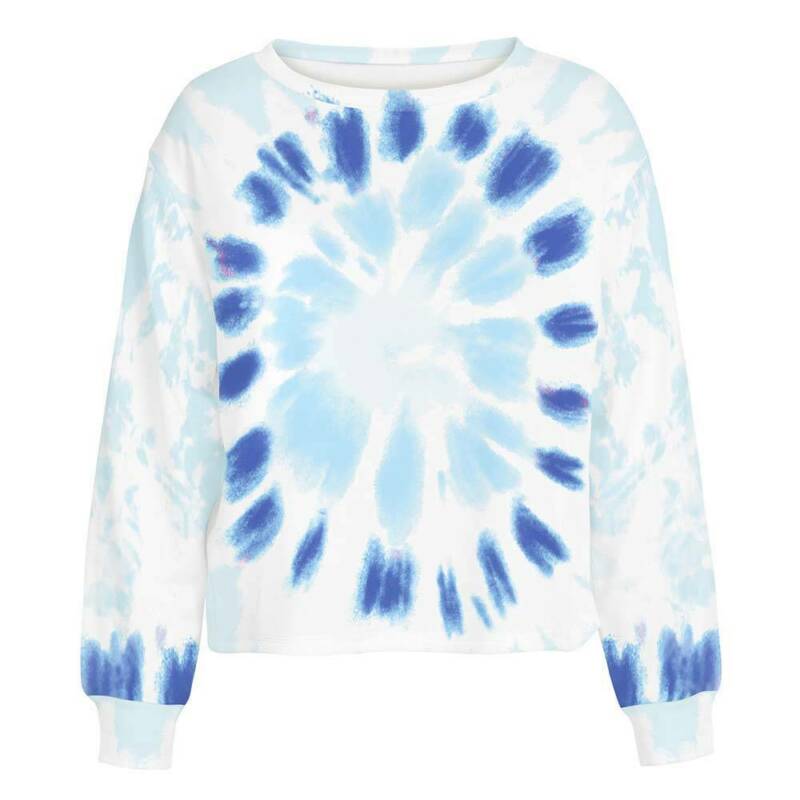 blue tie dye butterfly moletom com capuz