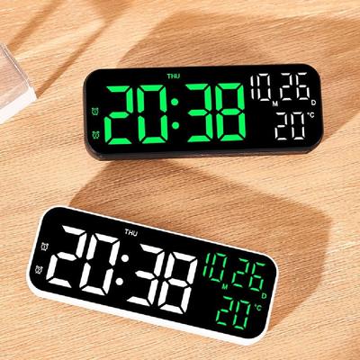 Voice Control Large Digital Clock 12/24H Format Alarm Clock LED Electronic Clock  for Living Room