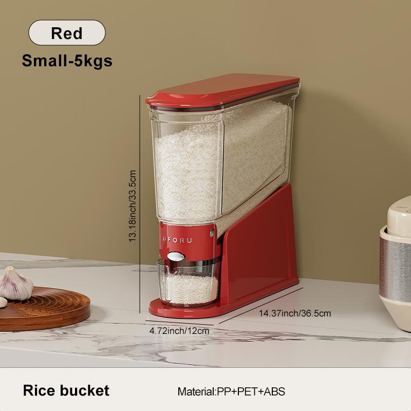 Uforu Press-Type Household Rice Drum Moisture-Proof Sealed Rice Container Slot Grain Storage Drum Food-Grade Organizing Box