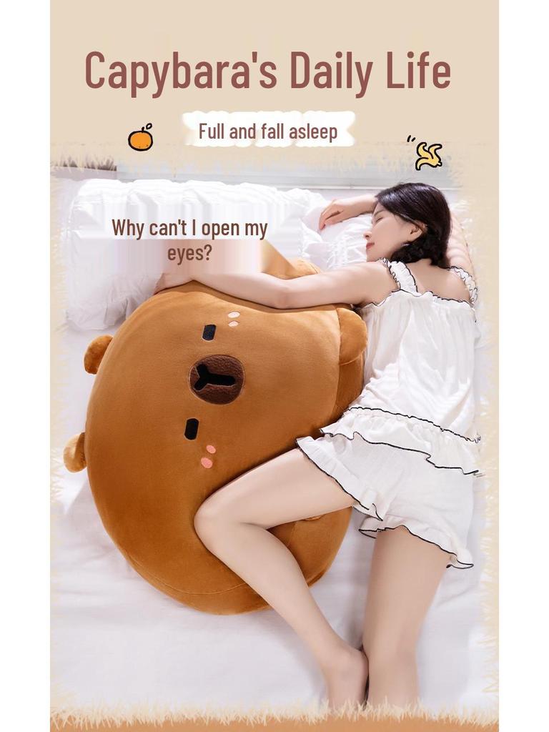 Capybara Pillow: Headboard Sofa Backrest & Waist Support – Ideal for Bed or Relaxing, Guinea Pig Design, Perfect Birthday Gift