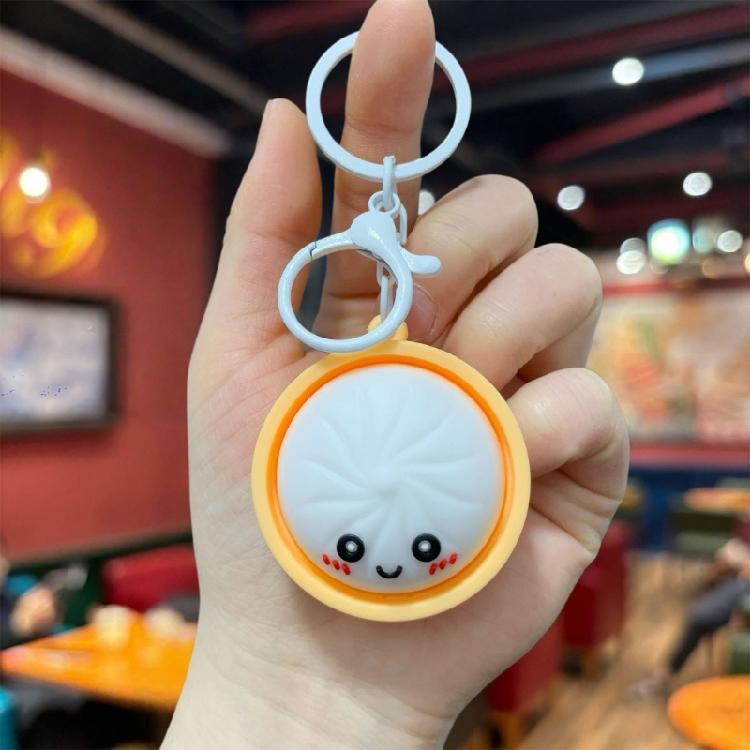 Miniature Steamed Bun Keyring Food Shaped Keychain Present For Friend Family Fashion Accessory for Backpack