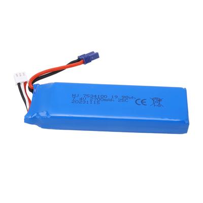 RC Transmitter Lithium Battery with Banana Plug 7.4V 2700mAh Overcharge  Transmitter LiPo