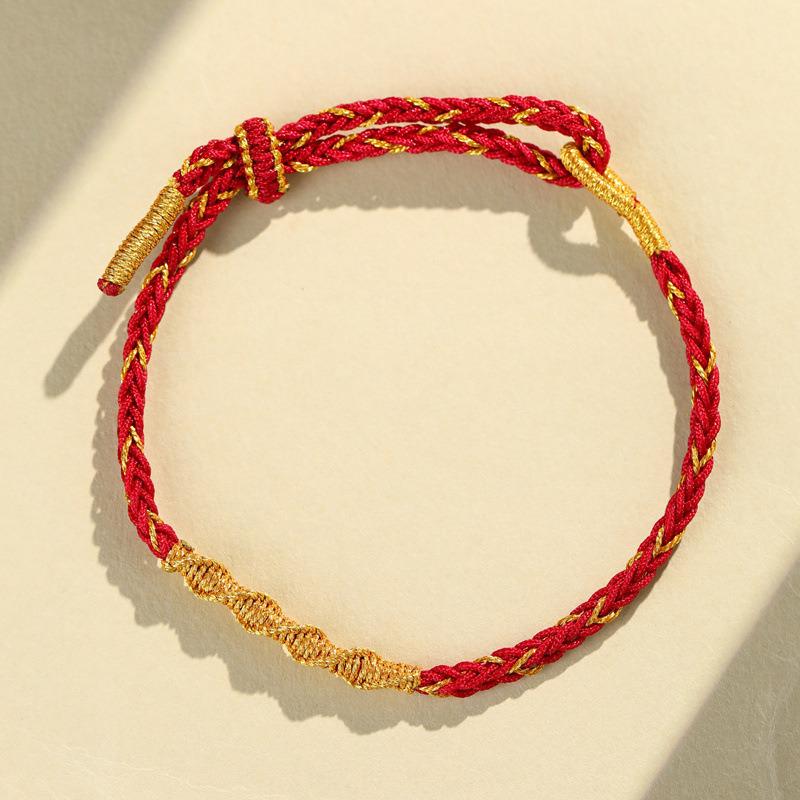 Handmade Zodiac Year of the Horse Red String Bracelet - Ethnic Style Woven Thread for Men & Women