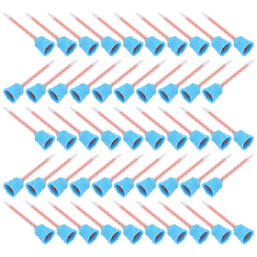 50pcs Epoxy Mixing Nozzle Tip for Adhesive Applicator Resin Mixing Tip Dental AccessoryBlue Orange 10:1