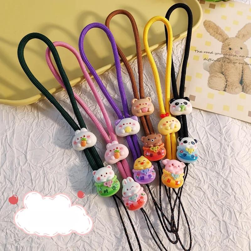 Wrist Rope Cartoon Cute Cute Cute Mobile Phone Rope Portable Adjustable Length Peach Blossom Rabbit Rich Accessory Phone Case