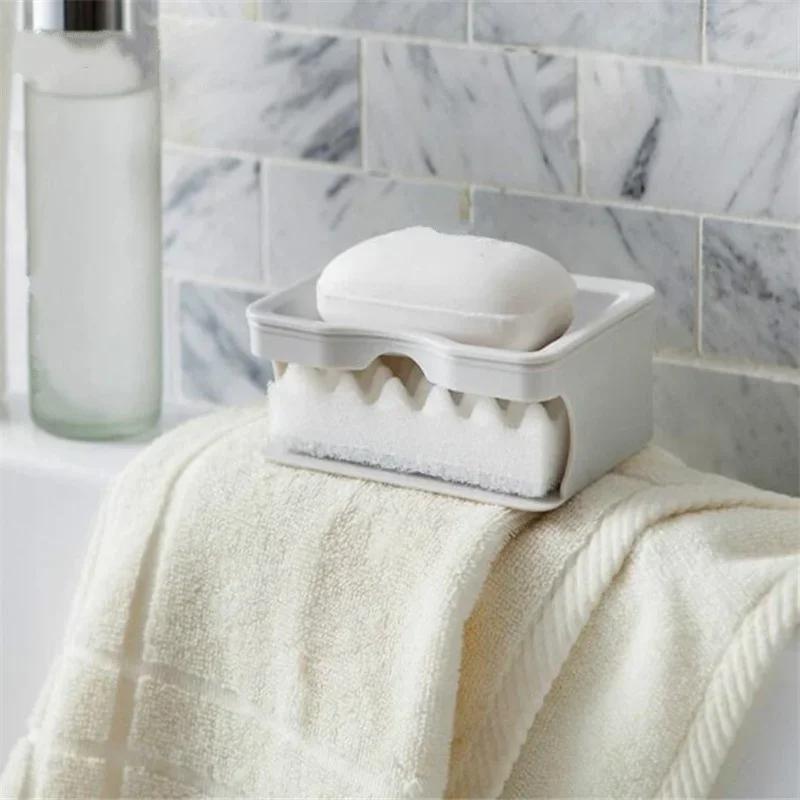 

Ванная комната Мелкие инструменты Бытовая Раздельная Иметь Губку Двойная Сетка Слив Мыльница Двойной Напольный Ящик Аксессуары Для Ванной Инструменты светло-серый