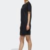 Adidas Solid Color Round Neck Pullover Regular Fit Short Sleeve Dress Women Dress Black EI4705