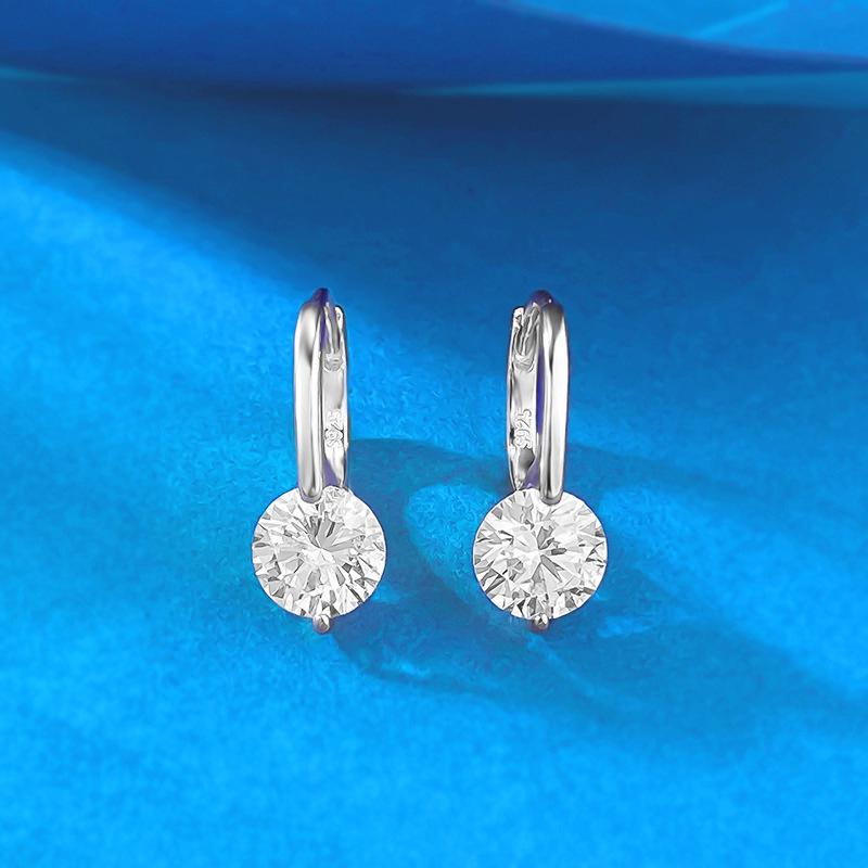 Xiancan 925 Sterling Silver Classic Round Diamond Stud Earrings - Light Luxury & Versatile Style