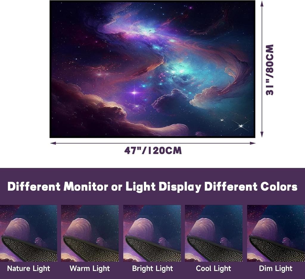 Galaxy Area Rug for Kids Boys Girls Bedroom Living Room Carpet Nebula Vortex Throw Rugs Purple Blue Cloud Floor Mat