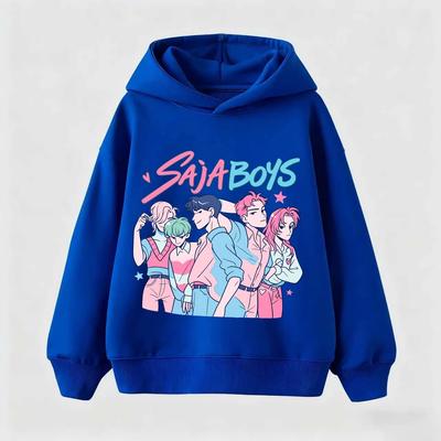 Sudadera con capucha para niños con estampado de Cazadores de Demonios K-pop Sudadera linda de Anime Sudadera informal de Anime