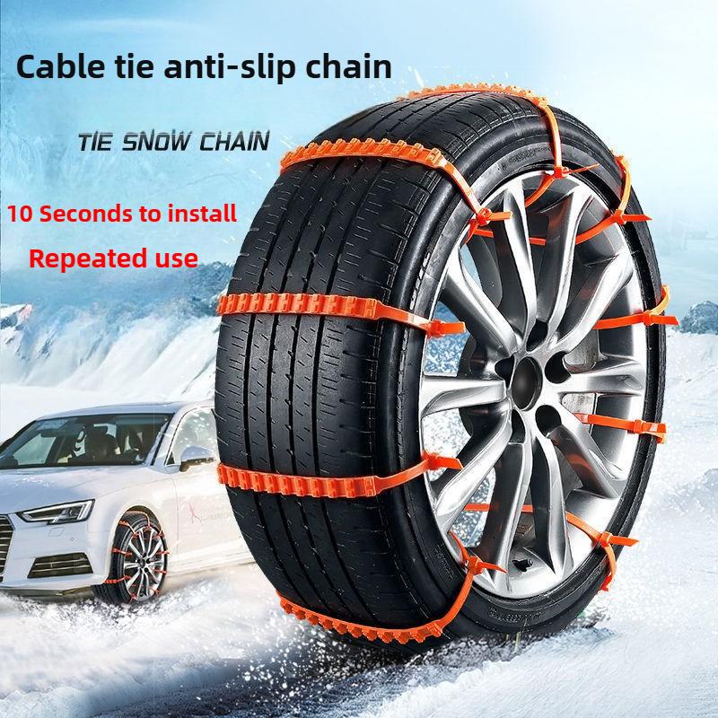 

4PCS Snow Anti Skid Chains Winter Tyre CableTies Outdoor Motorcycle Auto Tire Chains Emergency Accessories