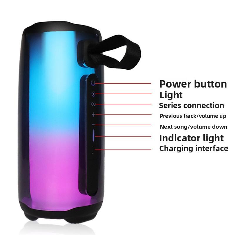 Vollbild bunte RGB-Licht kabelloser Subwoofer Bluetooth-Lautsprecher Geschenk Karaoke-Mikrofon Stereo