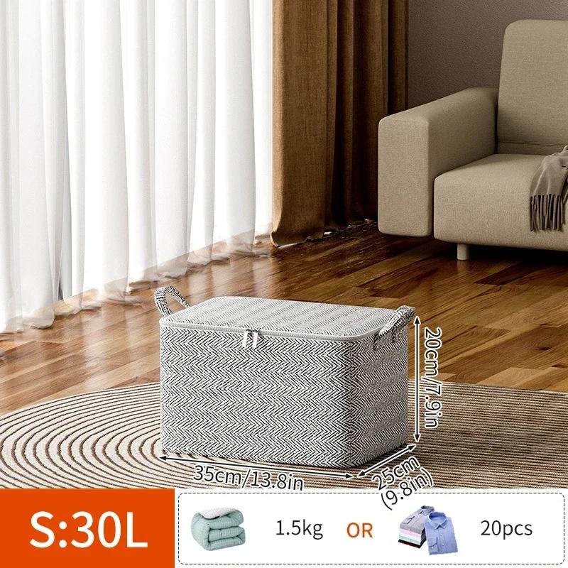 Clothes Storage Bag Wardrobe Organizer With Lids Quilt Organizer With Handle Luggage Moisture-Proof Organizer Household Sorting