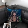 WWaguri KaorukoO Anime Cushion Cover Natural Linen Organic Fabric DoubleSided Printing Sofa Home Decor Gift Pillow Case
