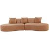 Modular Compressed Sofa - 4 Places - HARRY - Hazelnut Brown Fabric - 313 X 134 X 75 Cm