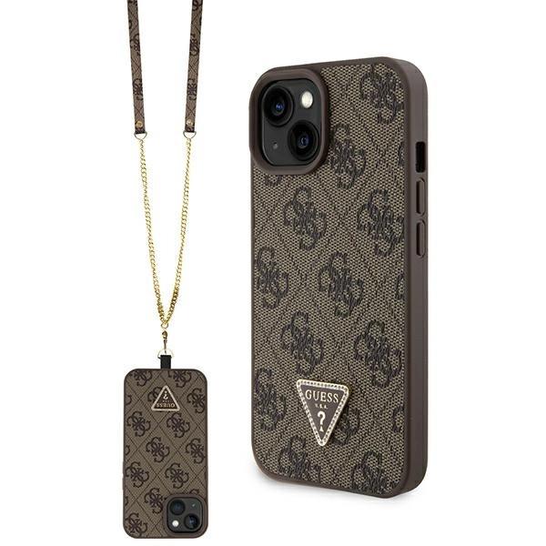 Guess Guhcp15Mp4Tdscpw Iphone 15 Plus / 14 Plus 6.7 Brązowy/Brown Hardcase Crossbody 4G Metal Logo