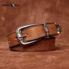 Personality All-match Retro Concave Leather Belt Women's First Layer Cowhide Casual Pin Buckle Belt