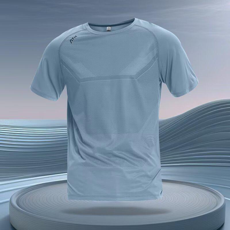 Ice Silk Quick-Dry Men's Running T-Shirt - Lightweight, Breathable Short Sleeve for Summer Sports & Fitness