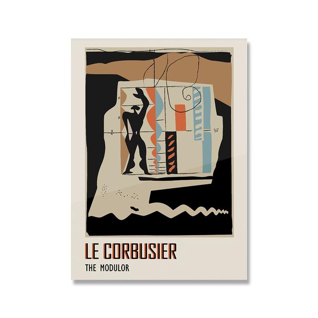 Poster expoziție de artă francez Le Corbusier Vintage corp feminin abstract imprimare murală medievală Bauhaus pictură pe pânză decorare