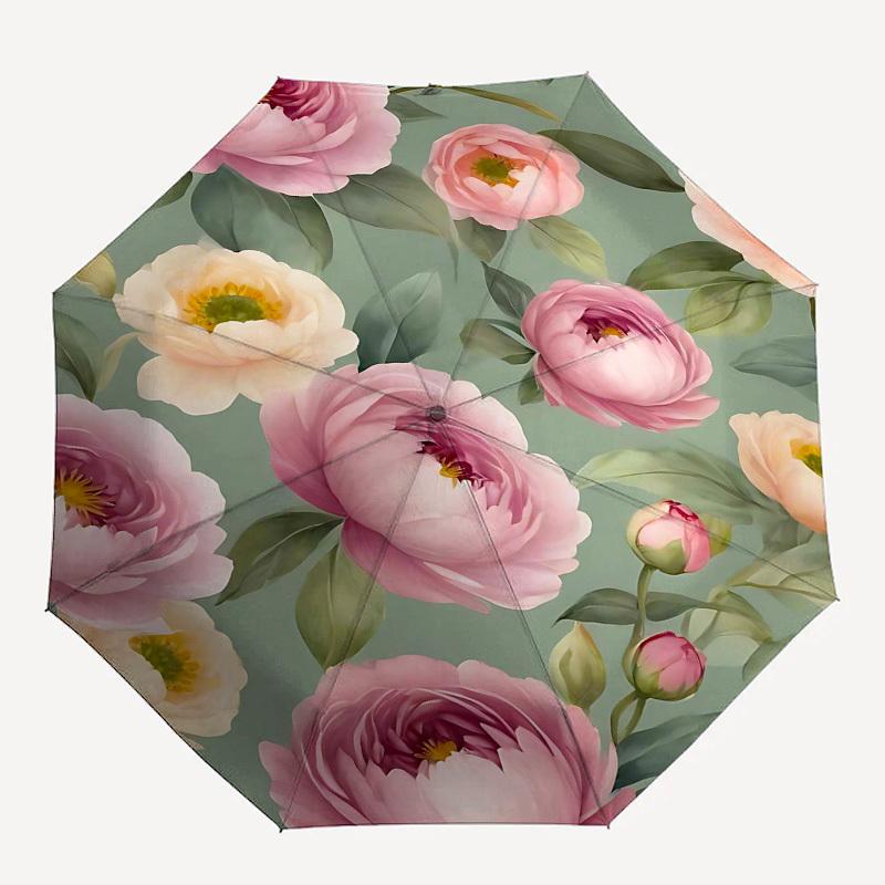 

1PC Floral Pattern Umbrella-8-Rib Reinforced Portable Folding Travel Suitable for All Seasons Outdoor Daily , Fun Design-Z0420