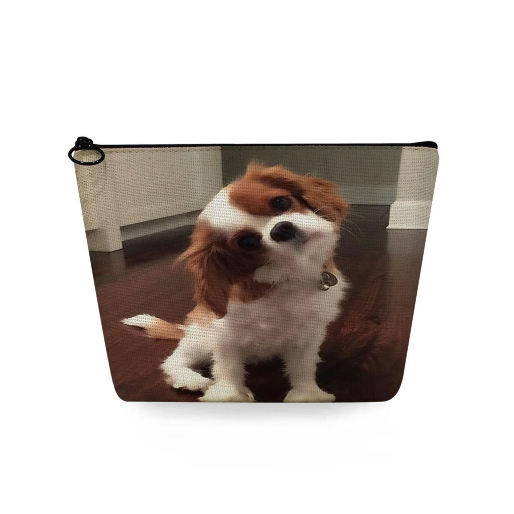 Women Dog Print Cosmetic Bag Toiletries Organize Travel Storage Case 6716