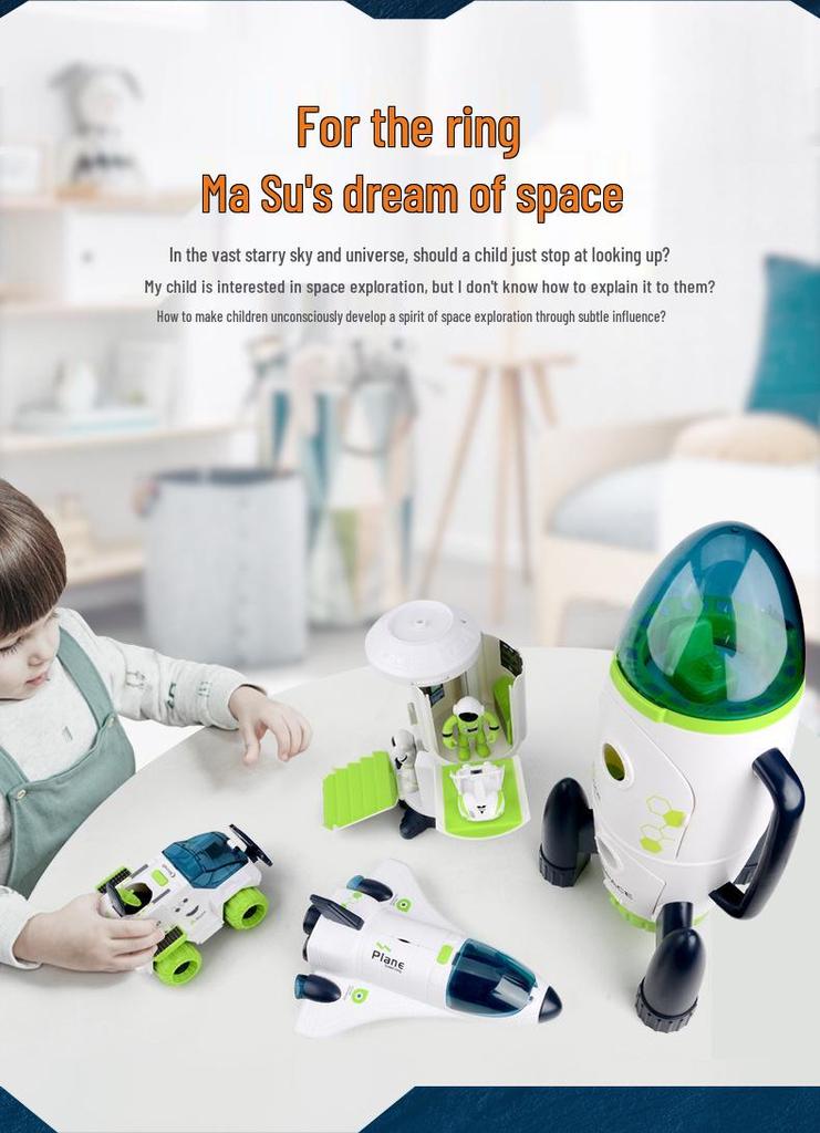 Children's Educational Space Toy Set: Rocket, Space Station & Astronaut