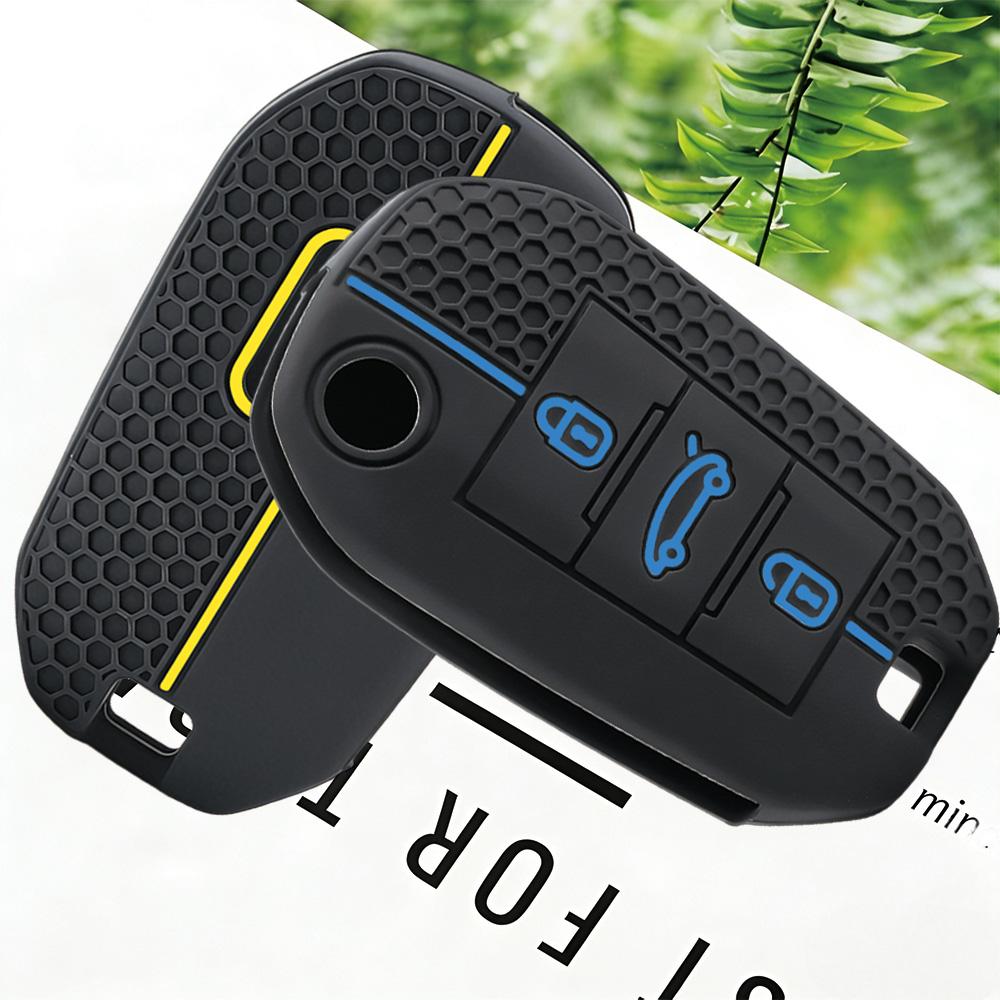 Silicone Car Key Case Cover For Citroen Berlingo C3 Iii Aircross C4 C4L C5 C6 C8 Picasso For Peugeot 208 308 Key Cap