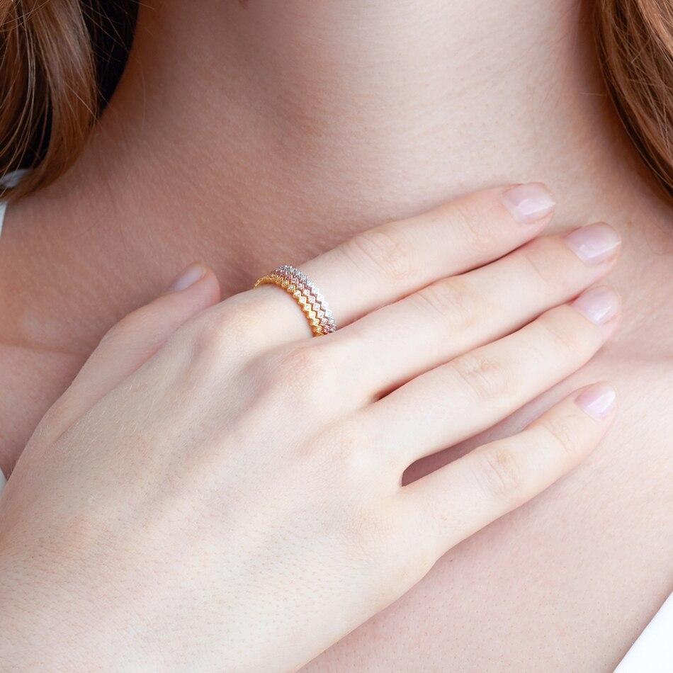 925 Sterling Silver Women 'S Ring Stackable Clear Zircon Gemstone Rings Trend Delicate Wedding Band Korean Jewelry