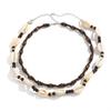 Salircon 2Pcs/Set Retro Gothic Scallop Wood Beaded Chain Necklace Men Hip Hop Fashion Versatile Handmade Choker Necklace Jewelry