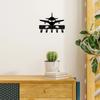 Airplane Metal Key Holder Wall Home Decor - Aircraft Art for Living Room Bedroom Artwork and Functional Decoration