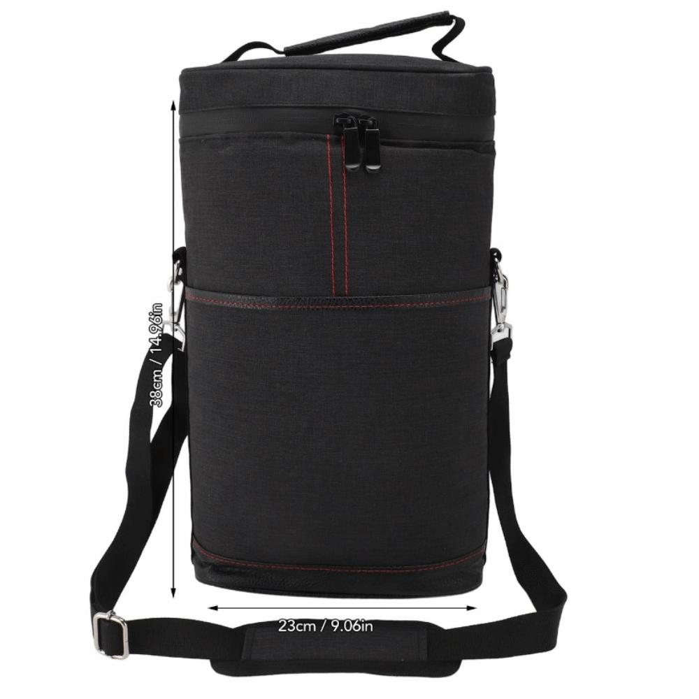 Canvas Material Wine Cooler Bag Black/Grey Insulated Wine Case Wine Protective Case For Travel