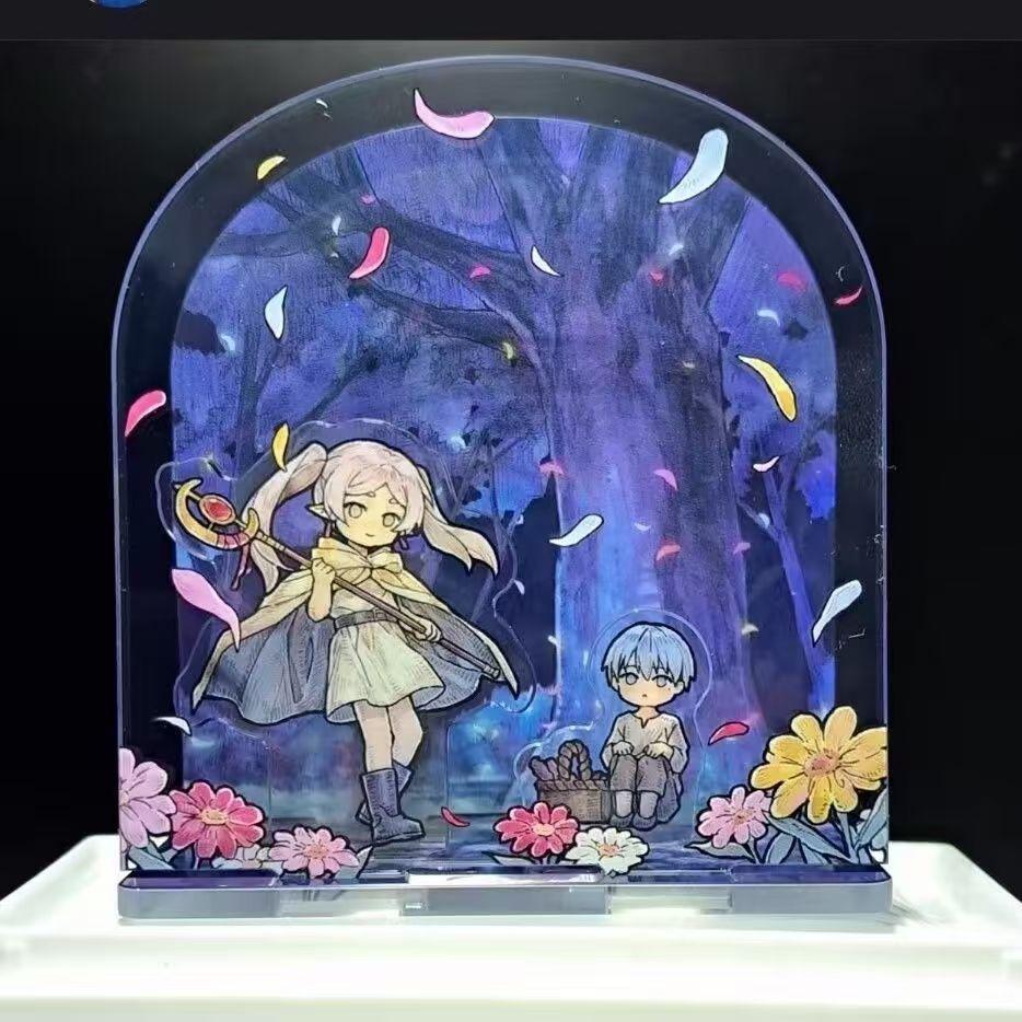 Frieren: Beyond Journey's End 3 Mini Blue Himmel Figure Acrylic Stand Frieren Figurine Standing Plate Desktop Ornament Toy Girls