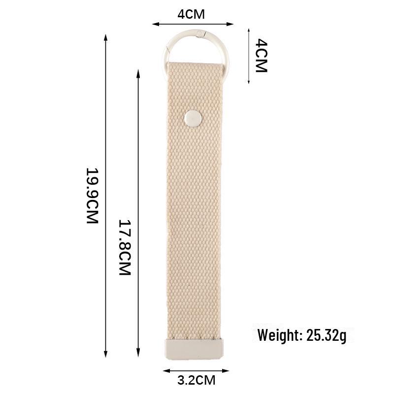 Personalized Pure Cotton Canvas Belt Keychain with Contrast Colors – Handmade INS Style