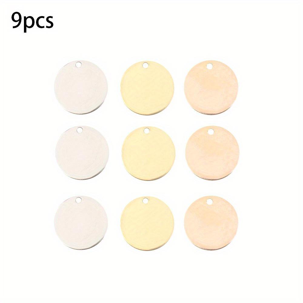 3/6/9pcs Alloy Material Circular Pendant, Geometric Shape Circular Cleaning Pendant DIY Bracelet Necklace Earrings Jewelry Making