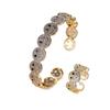 Women Smile Face Bracelet Ring Set Fashion Minimalist Zircon Jewelry Perfect For Party Gathering Wear