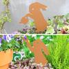 Yousheng Easter Bunny Garden Stakes Metal Rabbit Yard Signs with Stakes Bunny Silhouette Signs for Outdoor Patio Walkway Lawn Decoration