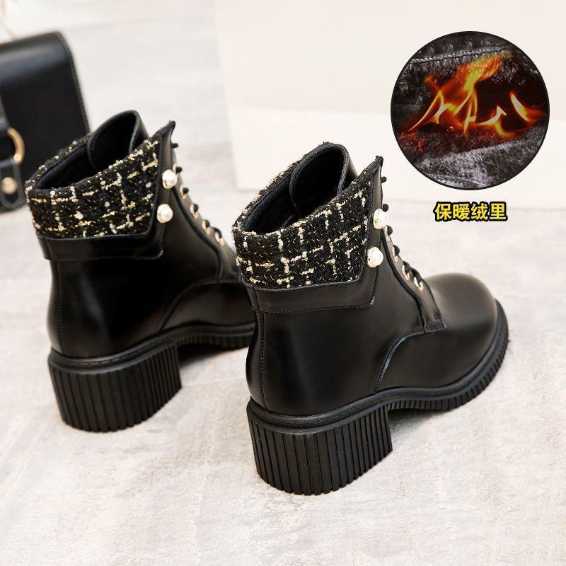 Xiaoxiangfeng short boots women's autumn and winter 2025 new Korean version high-heeled women's boots versatile Martin boots thick and single boots
