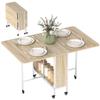 Folding Dining Table for Up To 6 People with Shelf. Made of Wood and Metal. 130x80x74cm