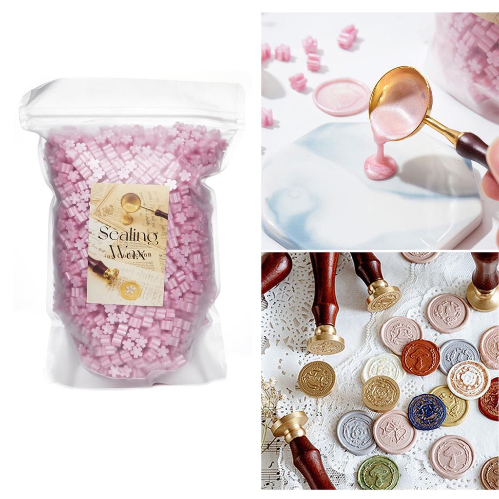 500g Flower Shaped Sealing Waxes for Wax Seal Stamp Colorful Waxes Seal Beads for Letter Envelope Christmas Card Package