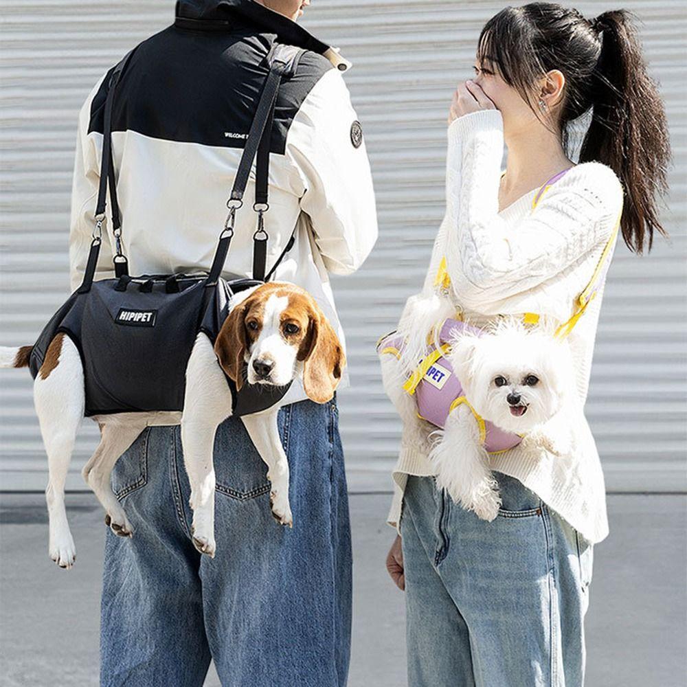 Adjustable Strap Dog Lift Harness Breathable Horizontal Hugging Backpack  Medium and Large Size