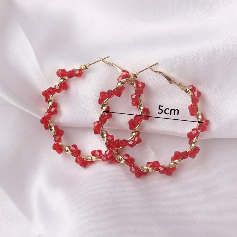 Oversize Hoop Earrings for Women Acrylic Beads Imitaiton Pearl Women Earrings Colorful Beads Round Earrings Pendientes Acrilicos