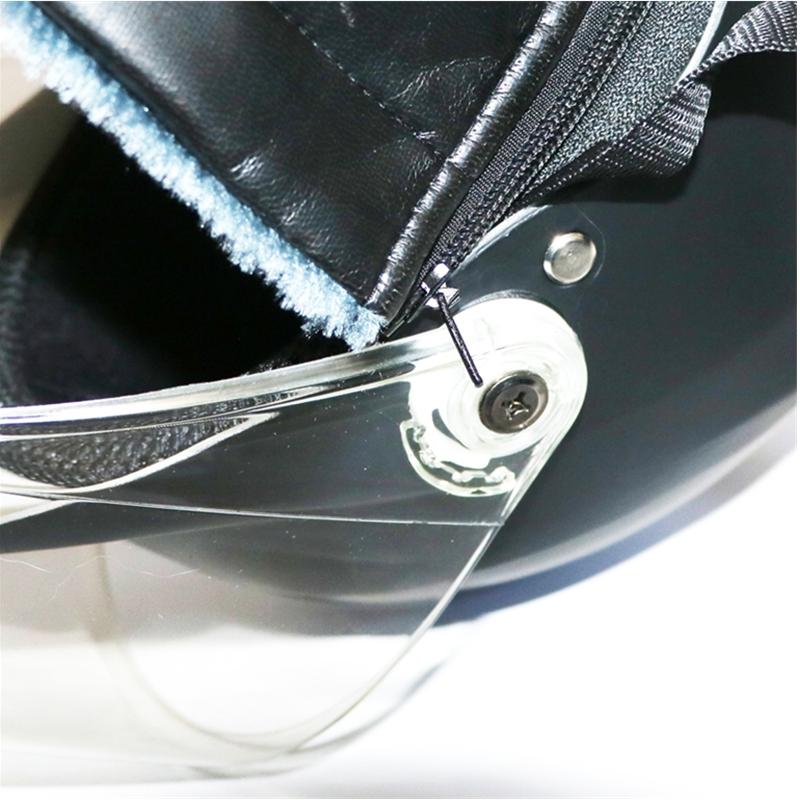 LMoDri  New Winter Motorcycle Keep Warm Helmet Motorbike Solid Color Helmet Motocross Helmet Open Face Retro